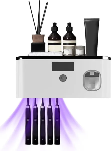 Portacepillos Eléctrico con Dispensador UV